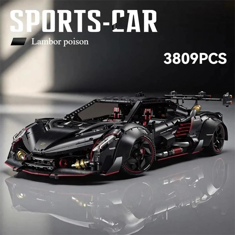 3809PCS Technical 1:8 Sport Supercar Building Blocks Mechanical Speed Racing Vehicle Model Construction Bricks Toys For Kid MOC