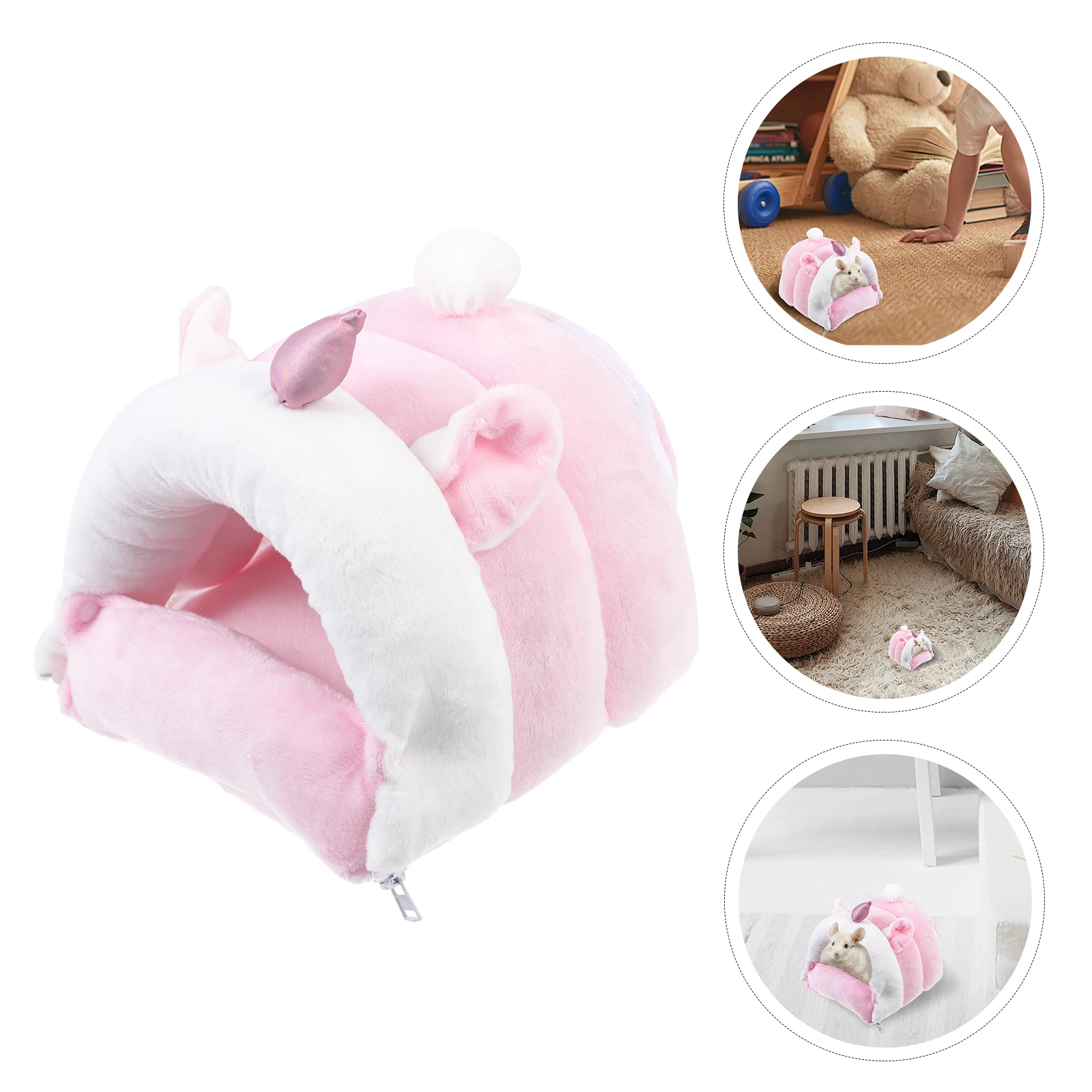 

Hamster Cotton Nest Small Animal Bed Warm House Hammock Hedgehog Crystal Velvet Winter Pet Mini Cozy Sleep Den Soft Comfortable