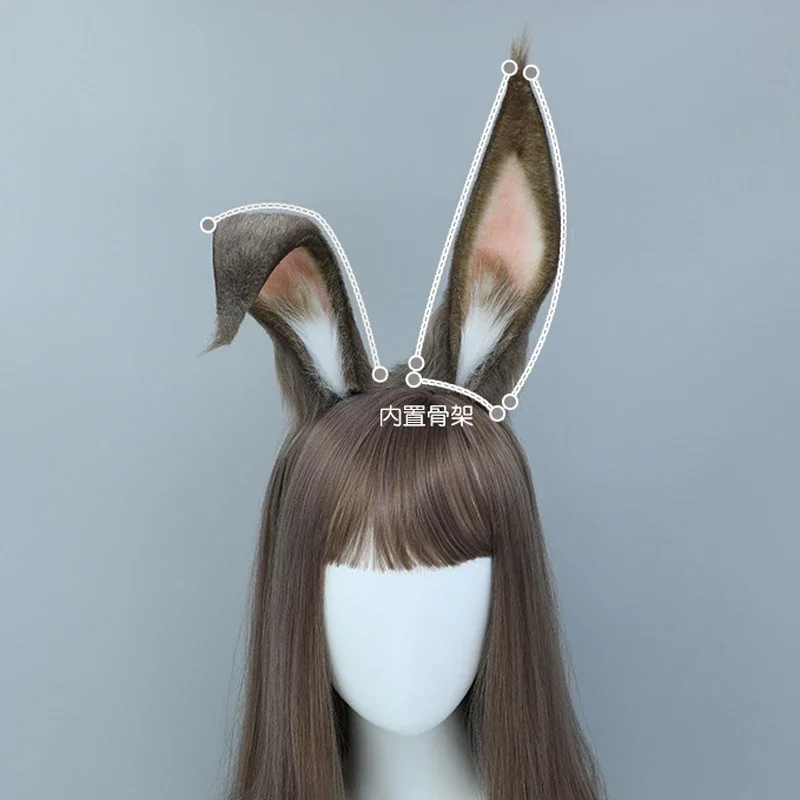 AniLV Anime Girl Game Amiya Rabbit Ears Plush Headband Bunny Headwear Cosplay