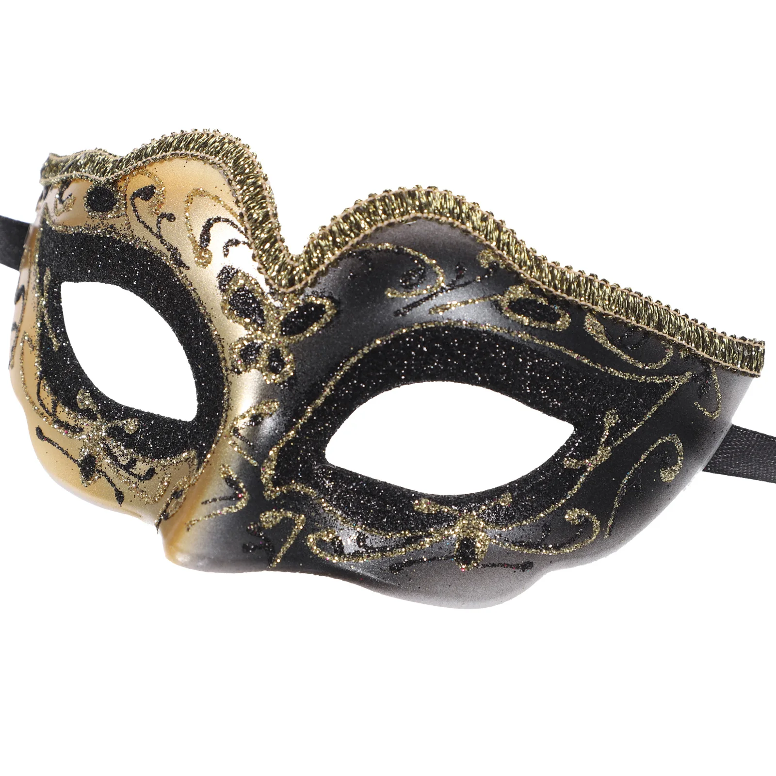 

Golden Powder Half Face Mask Plastic Halloween Decorative Masquerade Masks Kids Festival Party Ball Cosplay Safe Comfortable