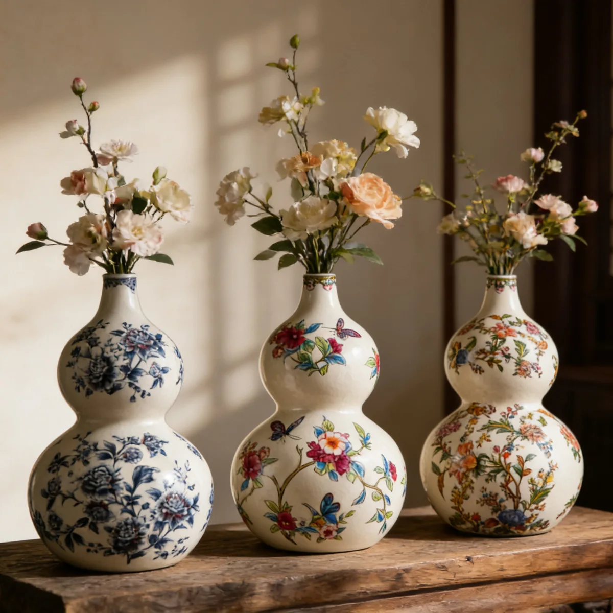 Hxl gourd ceramic vase - floral arrangement, home decor, entryway display
