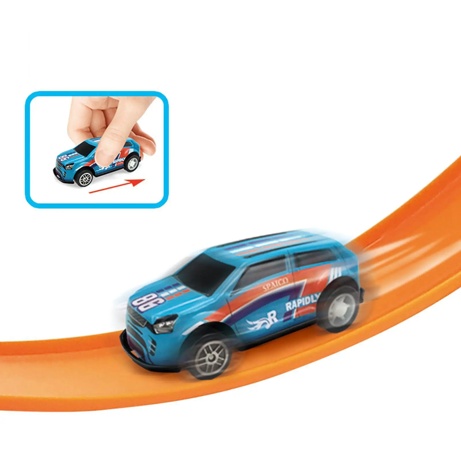 36Pcs Kids Car Track Sets Slot Car Race Track Set Stunts Speed Observation Boys Imagination Pull-back Car Track Playset Toy