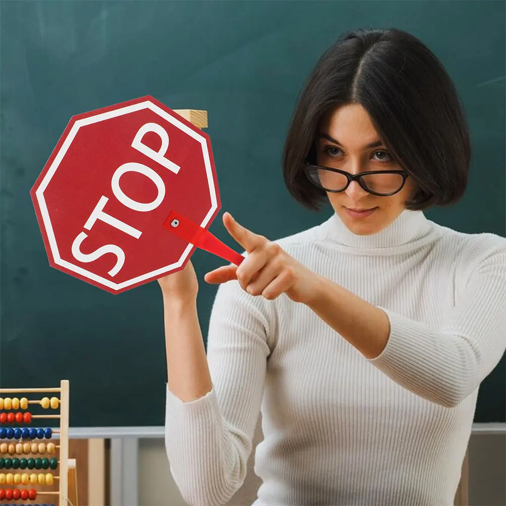 2pcs Teaching Handheld Signs Plastic Stop Board for Classroom Activities Student Teacher Tools Games Lightweight