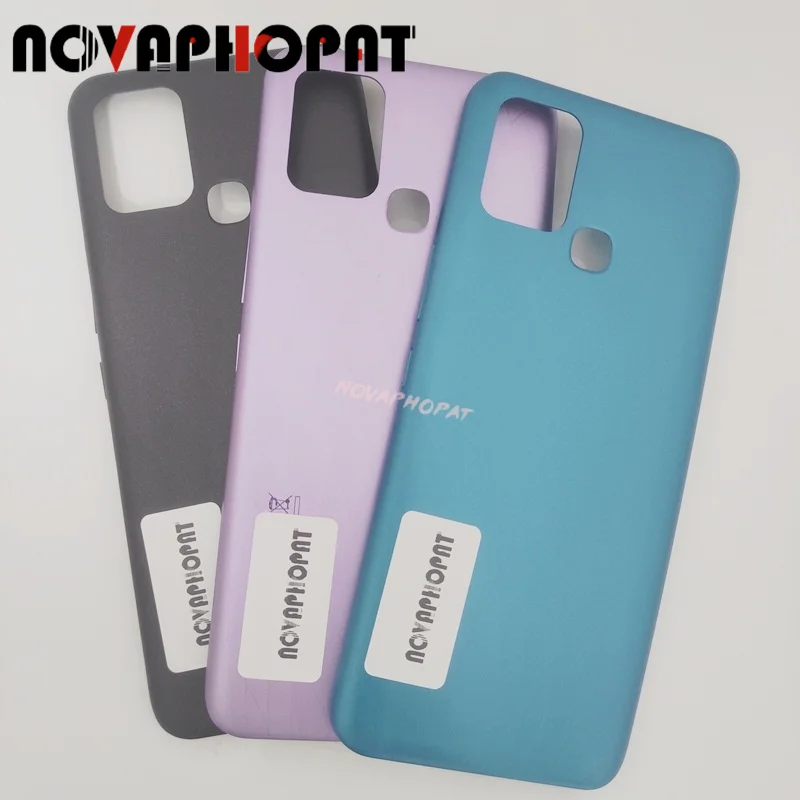 For Infinix Hot 10S X689 /10T X689B Battery Door Cover Rear Case Back Housing Side Power On Off Volume Button Middle Bezel Frame
