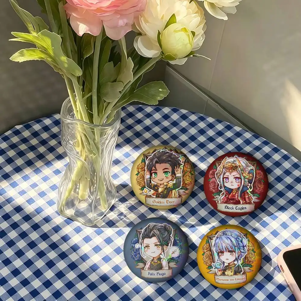 Game Fire E-emblem T-three H-houses Laser  New Brooches Soft Button Pin Gnarpy On A Skateboard Meme Badge Gamer Collection Gifts
