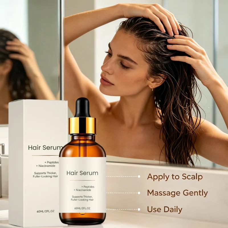 Niacinamide Hair Serum Support Thicker‑Looking Nourishing Scalp Oil Hair Repair Damaged Moisturizing Hair Care Massage Oil 60ml