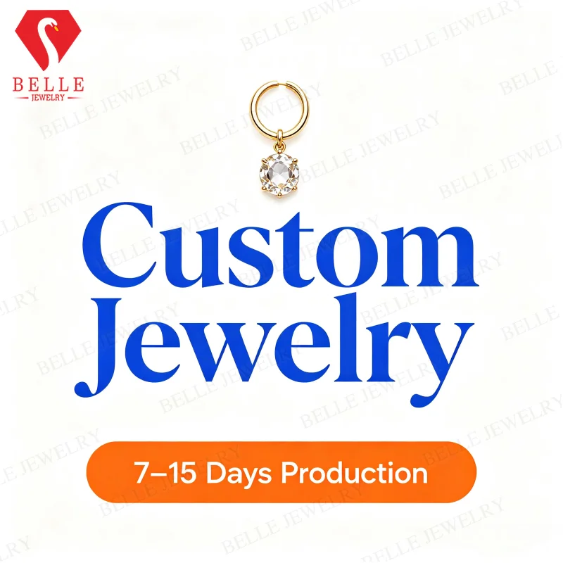 Custom Jewelry Fashion Style Moissanite Lab Diamond CZ S925 9K 10K 14K 18K Customize Jewelry Different Materials GRA Jewel Gift