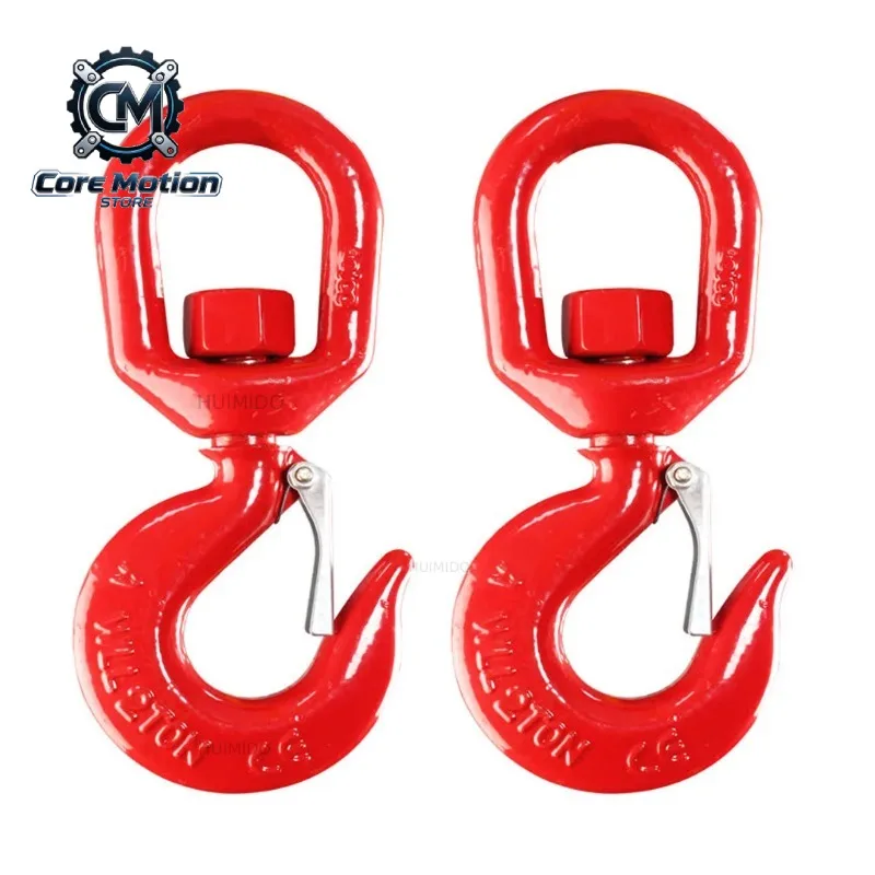 1/2/3/5Ton Alloy Steel Chain Hook Safety Hook with Tongue 360° Swivel Safety Lock Hook for Sling Rigging Crane