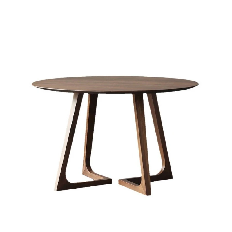 

Nordic simple solid woo d sm all round ta ble coffee round tab le balcony leisure round