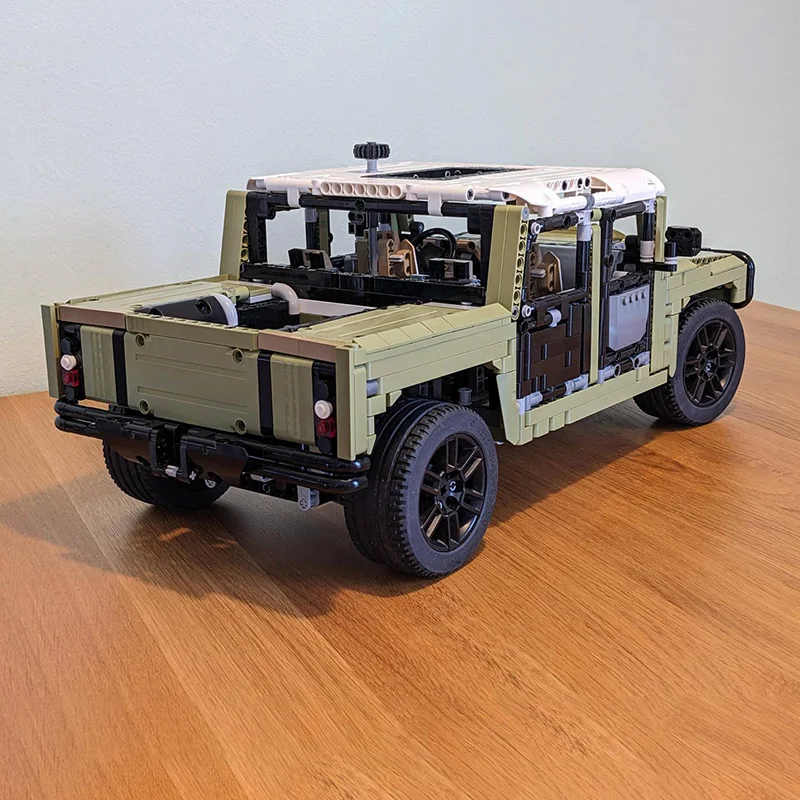 NEW World War 2 WW2 Army MOC Military Hmmwv Hummer H1 Off-Road Vehicle System Building Block Creative Export Bricks Toys