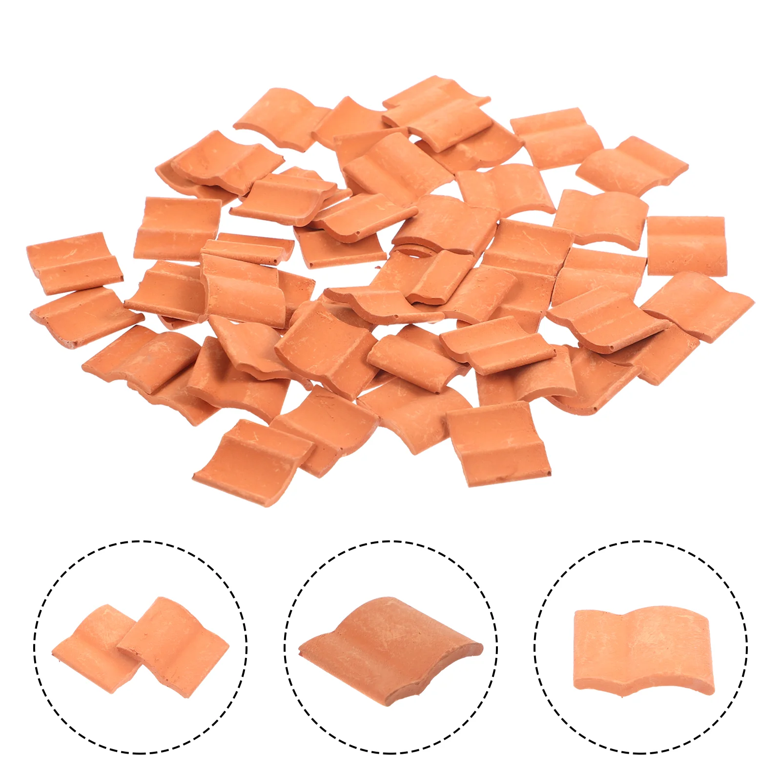 

50 Pcs Mini Bricks Sand Table Roof Tiles Decors DIY Miniature Toy House Props Clay Lifelike Child Toys