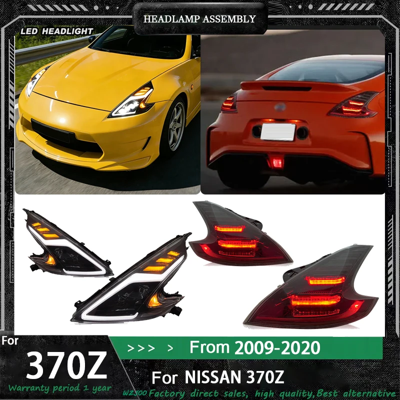 

Auto Accessories Car For Nissan 370Z Headlight+Taillight 2008-2021 Upgrade Modified to New DRL Dynamic Turn Signal LED Headlight