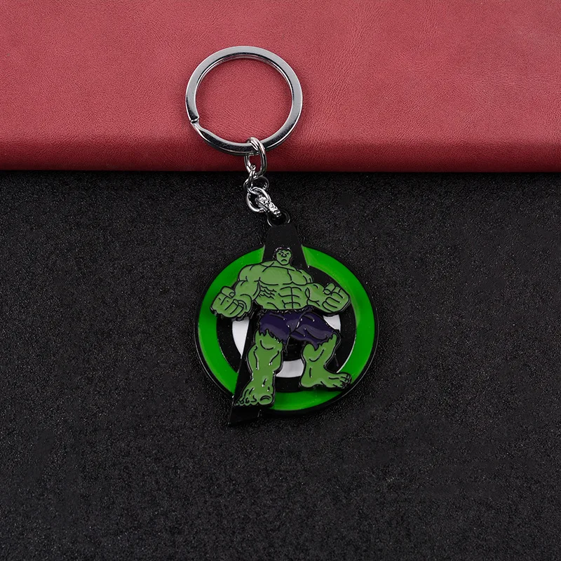 Spiderman Captain America Iron Man Hulk Cute Cartoon Rotate Keychain Kawaii Toy Backpack Pendant Lovely Periphery Holiday Gifts