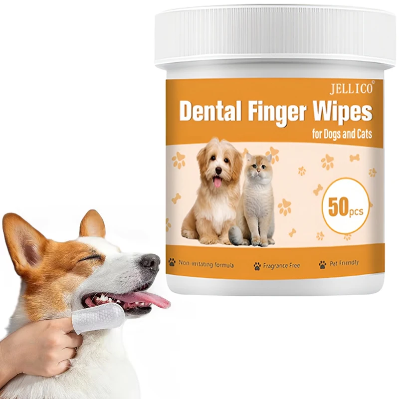 Pet Disposable Cleaning Wipes Dog Teeth Cat Ear and Eye Cleaning Finger Wipes Pet Cleaning Cotton Pads Pet Grooming Supplies