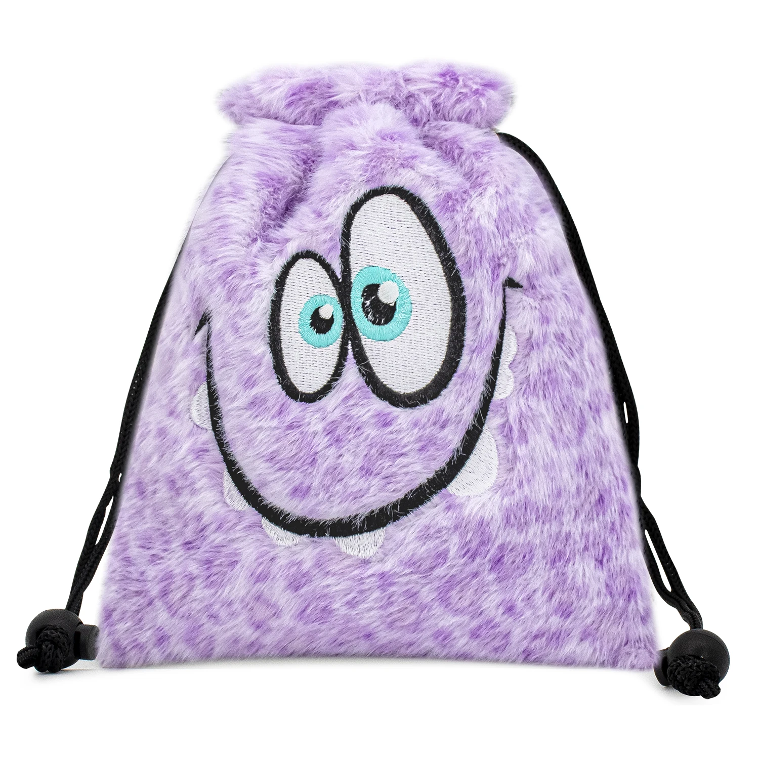 1PC Purple Plush Golf Drawstring Pouch Bag, Soft Plush Material, with Carabiner Clip, Portable Golf Ball Storage Sack for Golf