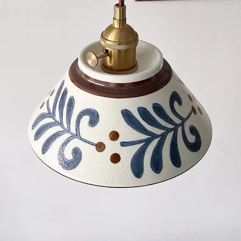 Ceramic Flower Bedside Small Chandelier Retro French Restaurant Light Entrance Corridor Restaurant Light