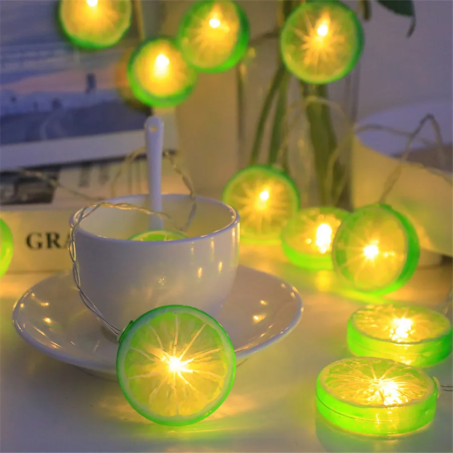 Colorful Lemon Slice LED String Lights,Fruit Fairy Lights,Battery Operated Indoor Bedroom Window Wedding Party Summer Patio Home