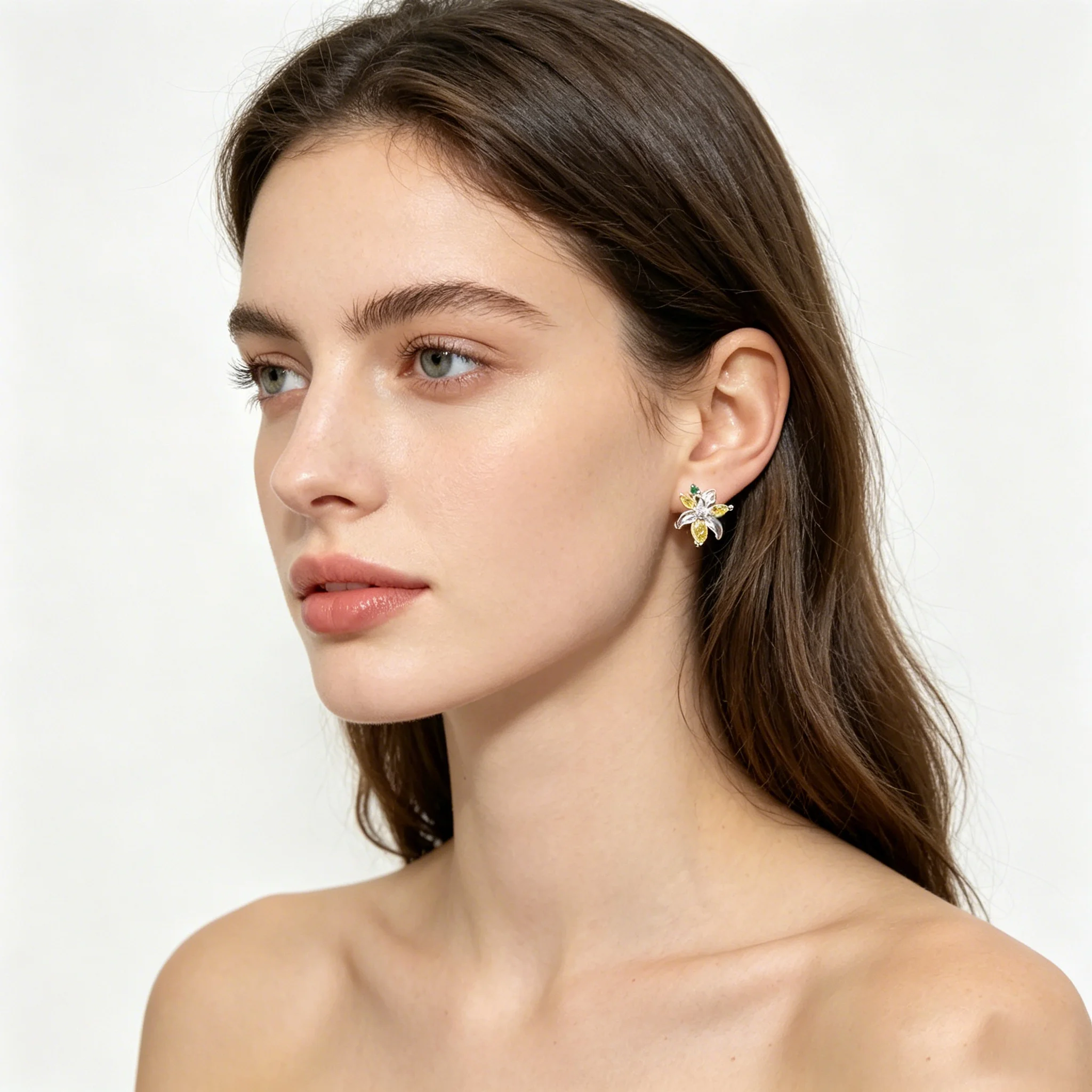 Women'S Wedding Accessories - Zirkon Geometrische Blumen Sonnen-Ohrstecker mit Silbernadel