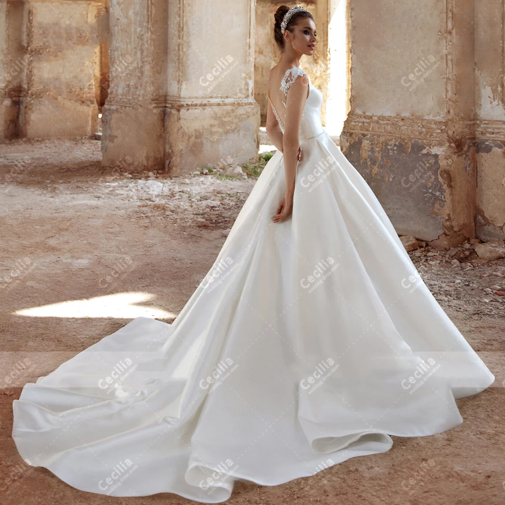 Elegant Wedding Dresses A-Line Bridal Gowns Sleeveless Backless Robes For Formal Party Graceful Vestidos De Novia Customized