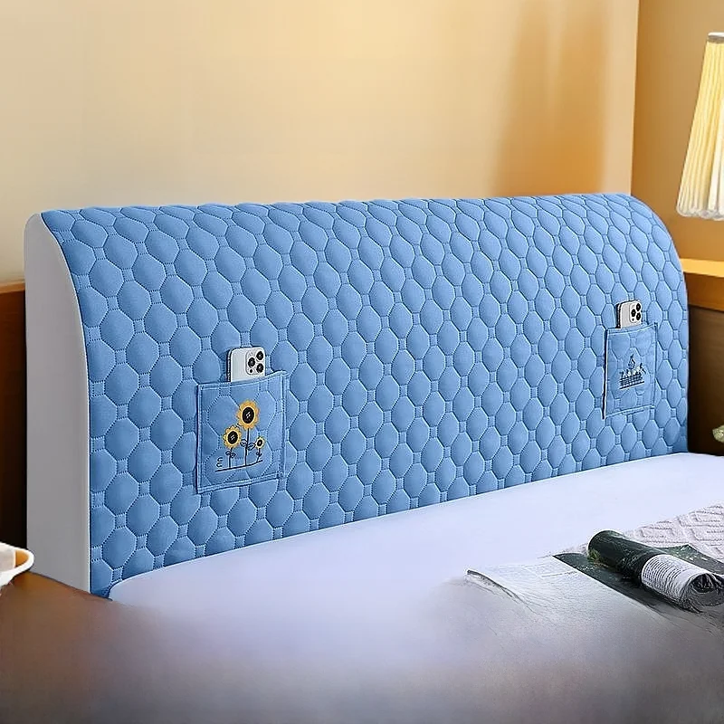 

Утолщенный пылезащитный чехол для изголовья кровати, мягкая плюшевая подушка-спинка, универсальный защитный чехол для деревянного изголовья кровати, полное покрытие