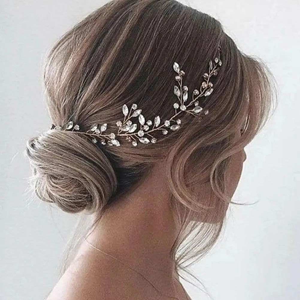

Pearl Glass Marquise Wedding Hair Vine Bridal Headpiece Lightweight Elegant Rhinestone Bridal Hair Accessories for Bride