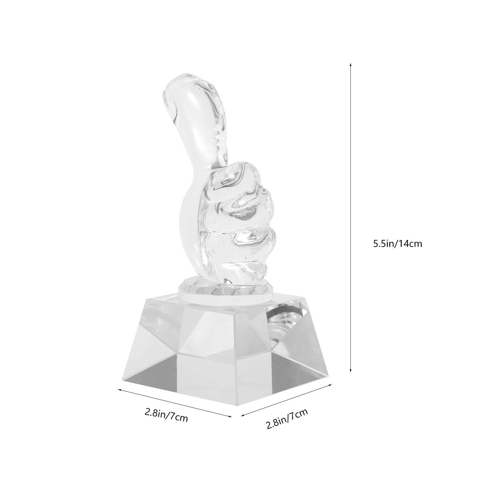 Manual Thumbs up Crystal Trophy Office Child Decor Award Model Cup White Fantasy Football