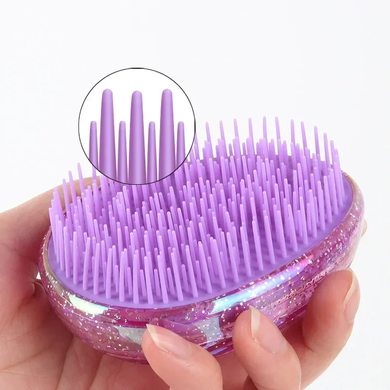 Egg Shaped Hair Brush Comb Small Hair Care Comb Detangling Brush Anti-knot Comb Hairdressing Massage Comb Children Styling Tools