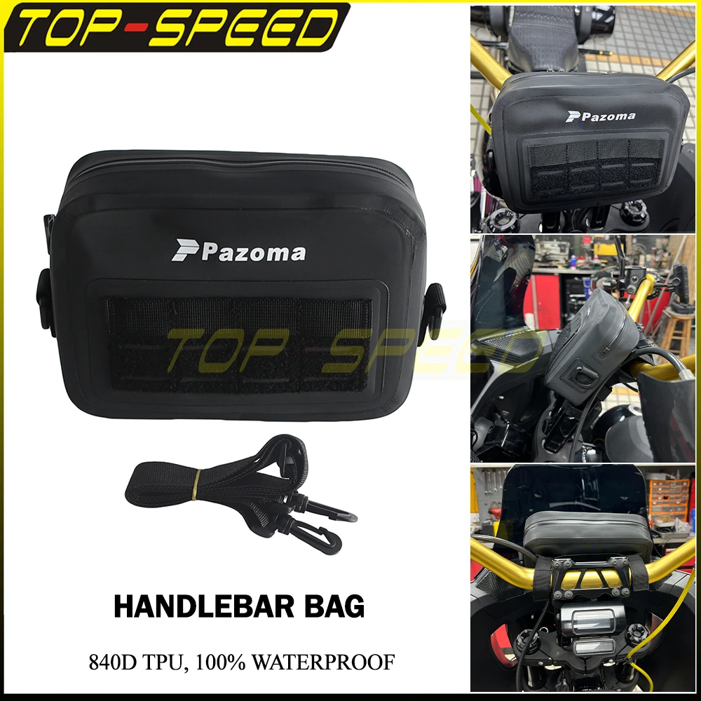 

For Harley Dyna Softail Low Rider S Street Bob FXBB Sportster Motorcycle Handlebar Bag 840D TPU T-Bar Bag Tool Pouch Storage Bag