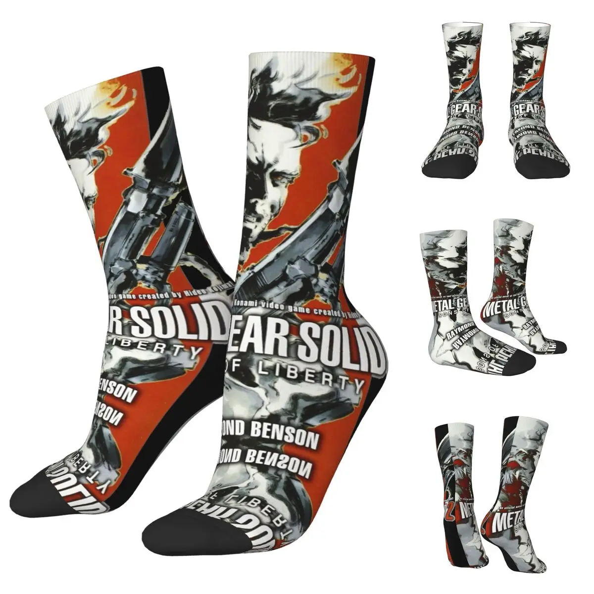 MGS1 Solid Snake Game cosy Unisex Socks,Cycling Happy 3D printing Socks,Street Style Crazy Sock