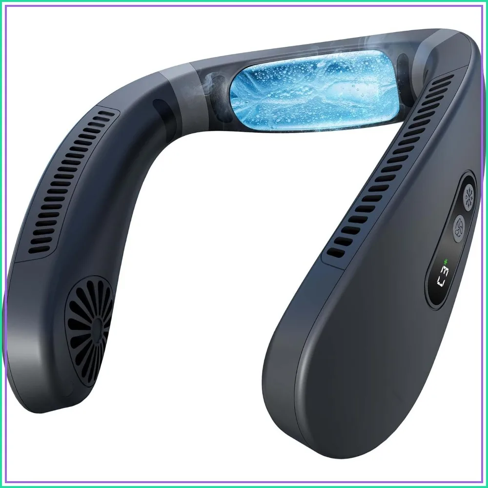 

2-in-1 Neck Fan with Cooling Plate, Portable Rechargeable, 5500mAh Battery, Ergonomic, Glacier Gray