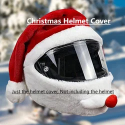 Funda navideña para casco de motocicleta elástica, funda divertida de Papá Noel, cascos personalizados de felpa, accesorios de motocicleta, regalo de decoración