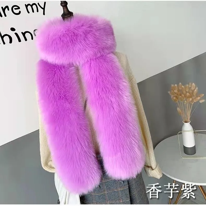 

180cm Super Long Faux Fox Fur Scarf Winter Women Scarf Cosplay Warm Fashion Decor Fluffy Shawl Wrap Luxury Scarf