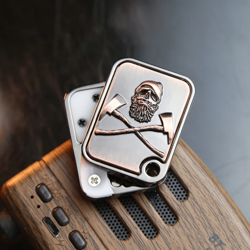 Skull Battle Axe Slanting Push Card Stress Relief Toy EDC Metal Toy Office Stress Relief Toys For Adult Children Gift - view 4