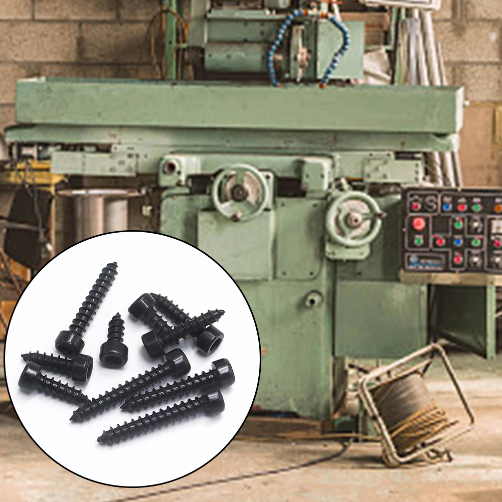32pcs 35mm Hex Hexagon Cap Head Self Tapping Screw 8.8 Gradese Carbon Steel Using In Home And Office Furniture, Machinery