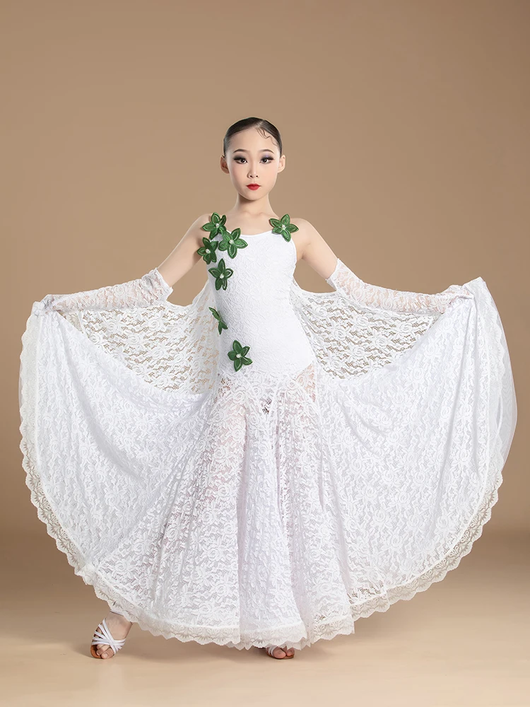 2025 Modern Dance Skirt Set Children's Waltz Ballroom Dance Performance Training Suit Ballroom Dance Competition Costumes