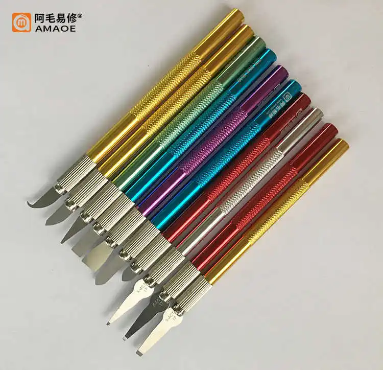 Amaoe mobile phone repair knife copper handle scraping tin and glue prying IC chip CPU layer scraping edge glue blade