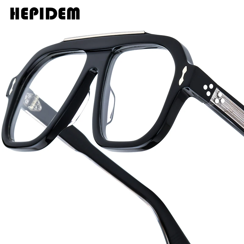 FONEX HEPIDEM Acetate Eyeglasses Frame Men Retro Brand Square Japanese Handmade Spectacles Glasses Eyewear Women OC