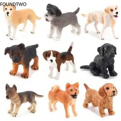 Mini figuras de cachorros de perro en miniatura, simulación, Mini modelos de perro, estatuilla, adorno de escritorio, bonsái, decoración de casa de muñecas, juguetes educativos