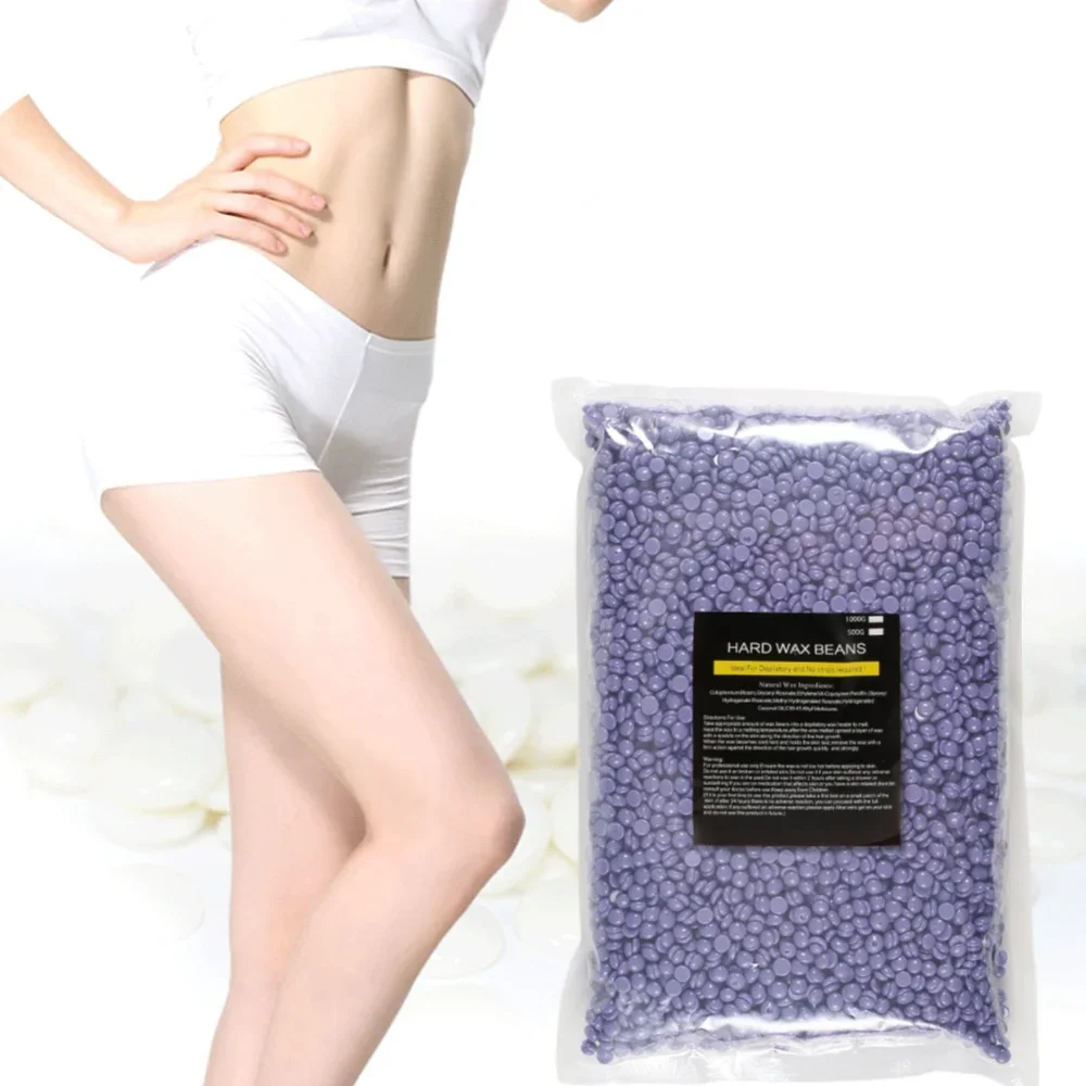 1000g Hard Wax Beans Solid Hair Remover No Strip Depilatory Hot Film Wax Bead Hair Removal for Full Body Bikini Face Leg Eyebrow