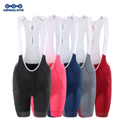 KEMALOCE Women's Cycling Bib Shorts Black&Pink Pocket Breathable Summer Bicycle Shorts Female 5D Gel Pad Bicycle Shorts