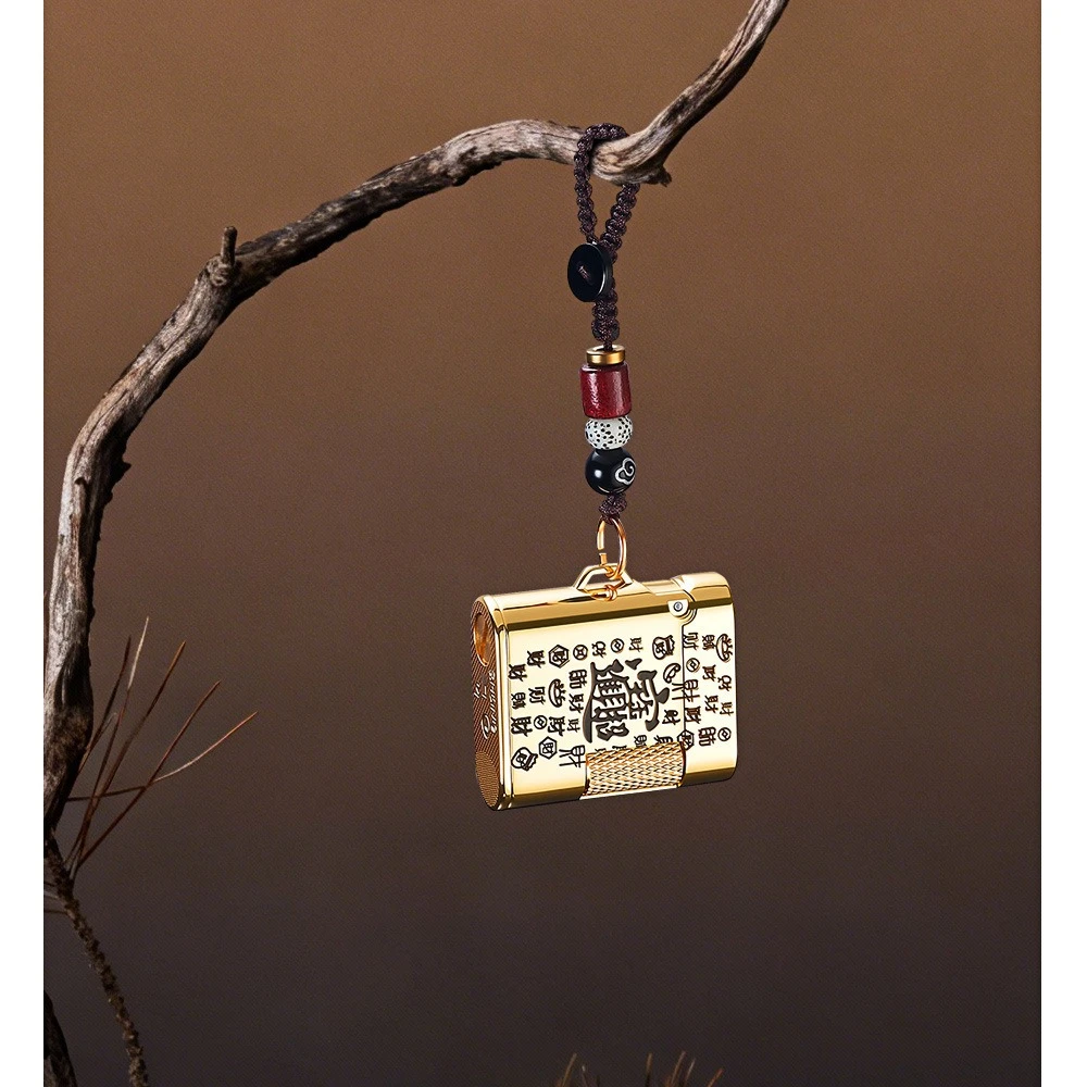 Small Square Brick Lighter Side Sliding Grinding Wheel Type Portable High-end Men's Pendant Lighter Creative Personality Durable