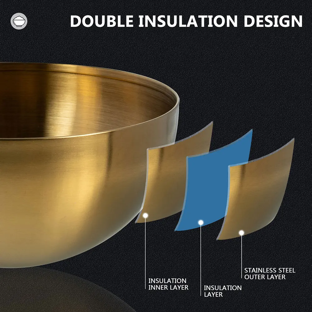 

3pcs Stainless Steel Salad Set Multi-Function Serving Bowl For Fruit Snack Dessert Kitchen Dining Reusable Bowl Set