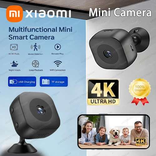 Imagen 1 del producto Xiaomi 4k Mini cámara Wifi Ip/ap videocámara de detección móvil portátil vigilancia del hogar inteligente cámara de monitoreo remoto de seguridad