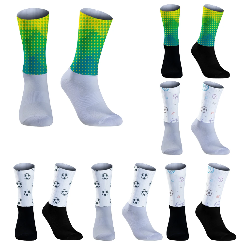 New Men's Cycling Riding Bicycle Socks Breathbale Football SocksSilicone Summer Cyling Socks Cycling profession