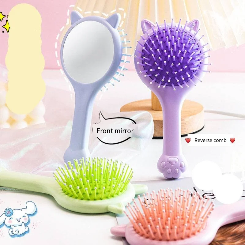 Original Cute 4 Color Cat Claw Air Bag Comb Air Cushion Comb Small Mirror V Scalp Head Meridian Massage Comb