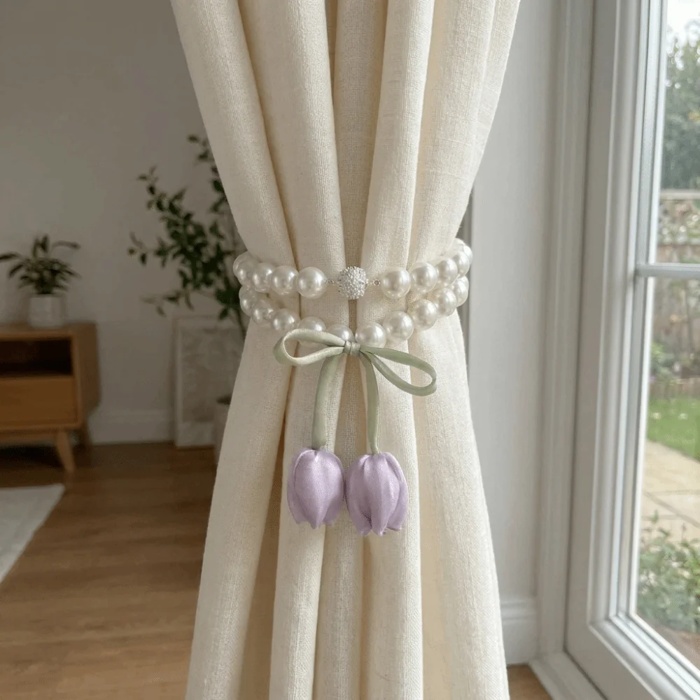 Adjustable Magnetic Curtain Buckle Romantic Curtain Tie Strap Window Screen Gathering Strap Decorative Curtain Binding Office