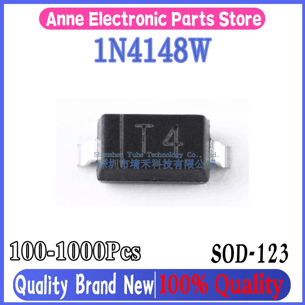 (100-1000piece)100% New 1206 1N4148W T4 1N4148 IN4148 SOD-123