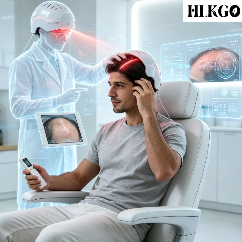 Advanced 300 Diodes 650nm 660nm LLLT Red Light Therapy Helmet for Hair Regrowth Hair Loss Prevention Home Device