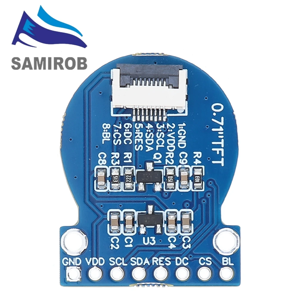 2 peças display tft 0.71 Polegada módulo de exibição lcd tft redondo rgb 160*160 gc9a01 driver 8pin interface spi 160x160 pcb para arduino