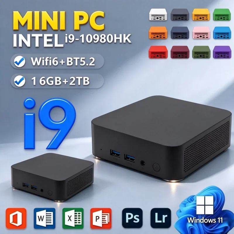 2026 Mini PC Intel Core I9 10980HK 16GB RAM 2TB SSD Windows 11 BT5.2 WIFI6 All In One Small Computer For Office Study